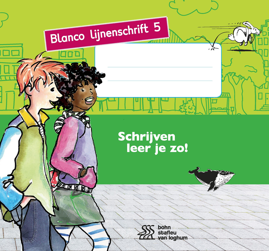 Schrijven leer je zo blanco groep 5 lijnenschrift 0,7 mm groen
