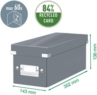 CD-opbergdoos Leitz Click & Store WOW  gerecycled karton 143x136x352mm wit-5
