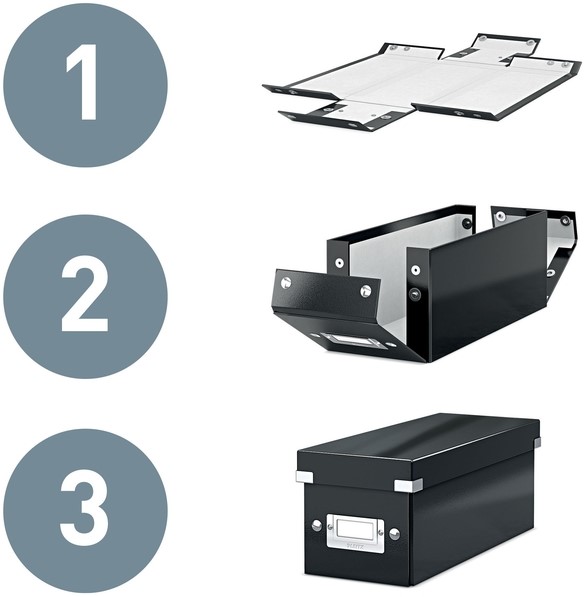 CD-opbergdoos Leitz Click & Store WOW  gerecycled karton 143x136x352mm wit-6