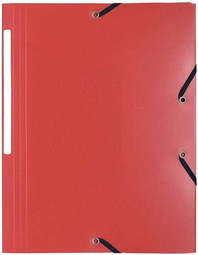 Elastomap Exacompta A4 PP met 3 kleppen en elastieken rood