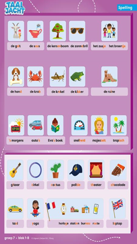 Taaljacht Spelling & grammatica groep 7 categorieposter