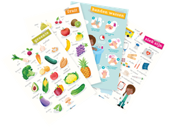 Educatieve posterset - Ziek en gezond (4 stuks)