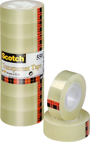 Plakband Scotch 550 19mmx33m transparant