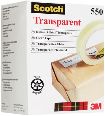 Plakband Scotch 550 12mmx66m transparant
