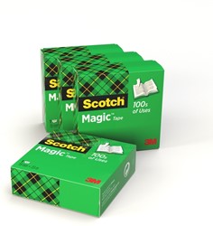 Plakband Scotch Magic 810 19mmx33m onzichtbaar mat blister 4 stuks