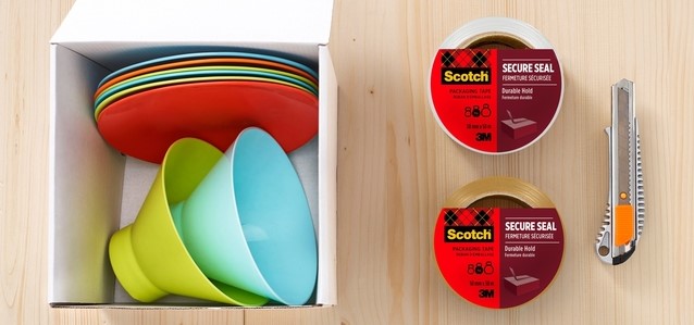 Verpakkingstape dispenser Scotch met 2 rollen Secure seal tape 50mmx66m bruin-2