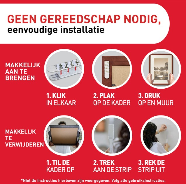 Bevestigingsstrip Command klik vast smal 5,4kg wit-3