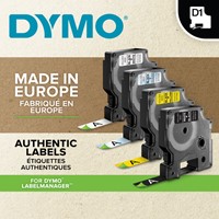 Labeltape Dymo LabelManager D1 polyester 12mmx7m zwart op wit-2