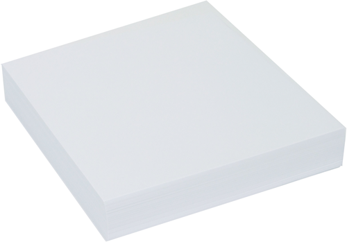 Tekenpapier vierkant 20 cm wit 250 vel, 120 grs.