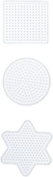 Onderplaten strijkkralen midi klein 3 motieven (vierkant, rond en ster)