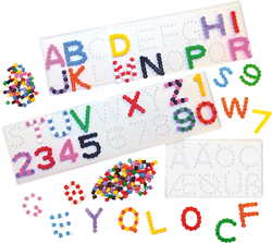 Onderplaten strijkkralen midi letters & nummers 3-delig