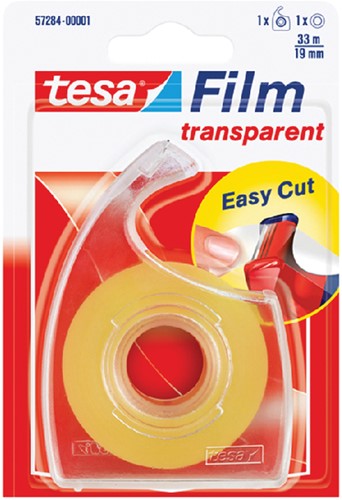 Plakband Tesa film 19mmx33m transparant op dispenser