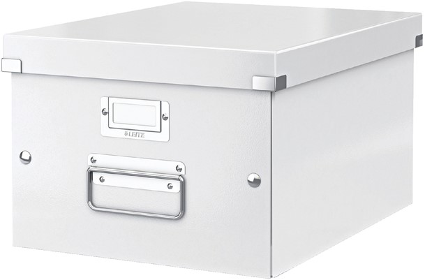 Opbergdoos Leitz Click & Store WOW middel gerecycled karton 281x200x370mm wit