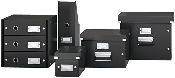 Ladenkast Leitz WOW Click & Store 4 laden gerecycled karton zwart-3