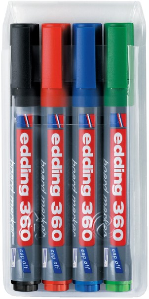 Whiteboardmarker edding 360 rond 1.5-3mm assorti 4 stuks