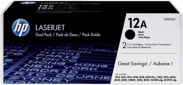 Tonercartridge HP Q2612AD 12A zwart 2x