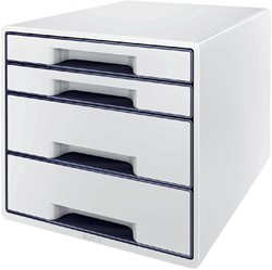 Ladenblok Leitz WOW CUBE A4 maxi 4 laden wit/grijs