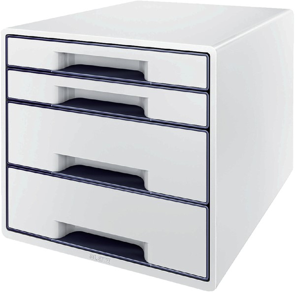 Ladenblok Leitz WOW CUBE A4 maxi 4 laden wit/grijs