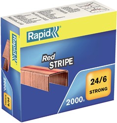 Nieten Rapid Nieten Rapid 24/6 verkoperd red stripe 2000 stuks 11700245