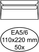 Envelop Quantore bank EA5/6 110x220mm zelfklevend wit 50 stuks