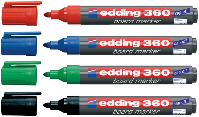 Whiteboardmarker edding 360 rond 1.5-3mm assorti 4 stuks-2