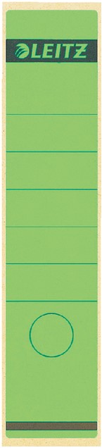 Rugetiket Leitz breed/lang 62x285mm zelfklevend groen 10 stuks