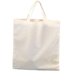 Draagtas met korte lussen textiel blanco 36x41cm per stuk