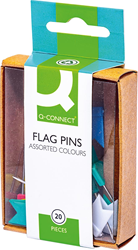 Vlagspelden Q-connect doosje van 20 stuks assorti