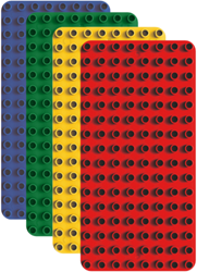 BiOBUDDi Education bouwplatenset in 4 kleuren 25,7x12,9cm