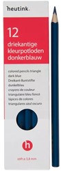 Kleurpotloden driekantig donkerblauw 12 stuks