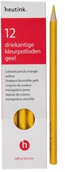 Kleurpotloden driekantig geel 12 stuks