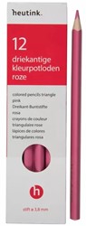 Kleurpotloden driekantig roze 12 stuks