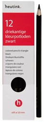 Kleurpotloden driekantig zwart 12 stuks 