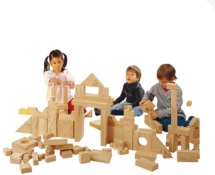 Bouwblokken foam met houtlook 56-delig-2