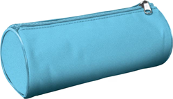 Schooletui Kangaro nylon rond 20x8,5cm blauw pastel