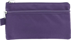 Schooletui Kangaro plat 21x11cm met dubbele rits paars