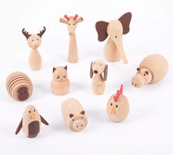 Dieren hout set á 10 stuks