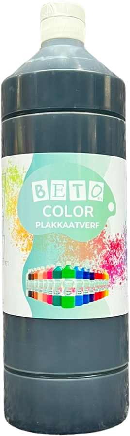 Plakkaatverf Beto Color zwart 1000 ml